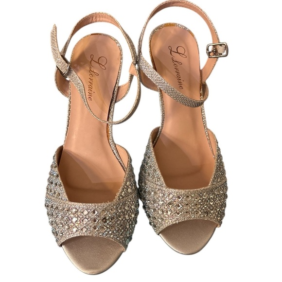 Gorgeous Lauren Lorraine Helene Embellished Wedges (072) - Picture 1 of 4